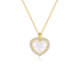 Collar Corazón Destellante, Acero