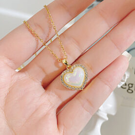Collar Corazón Destellante, Acero - Imagen 4