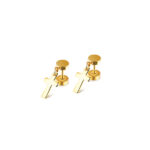 Aretes Cruz Dorada, Acero