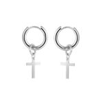 Aretes Argollas Cruz Acero