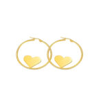 Aretes Aro con Corazón, Acero