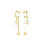 Aretes Largos Encanto de Mariposa, Acero