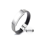 Brazalete para Caballero Plateado Acero
