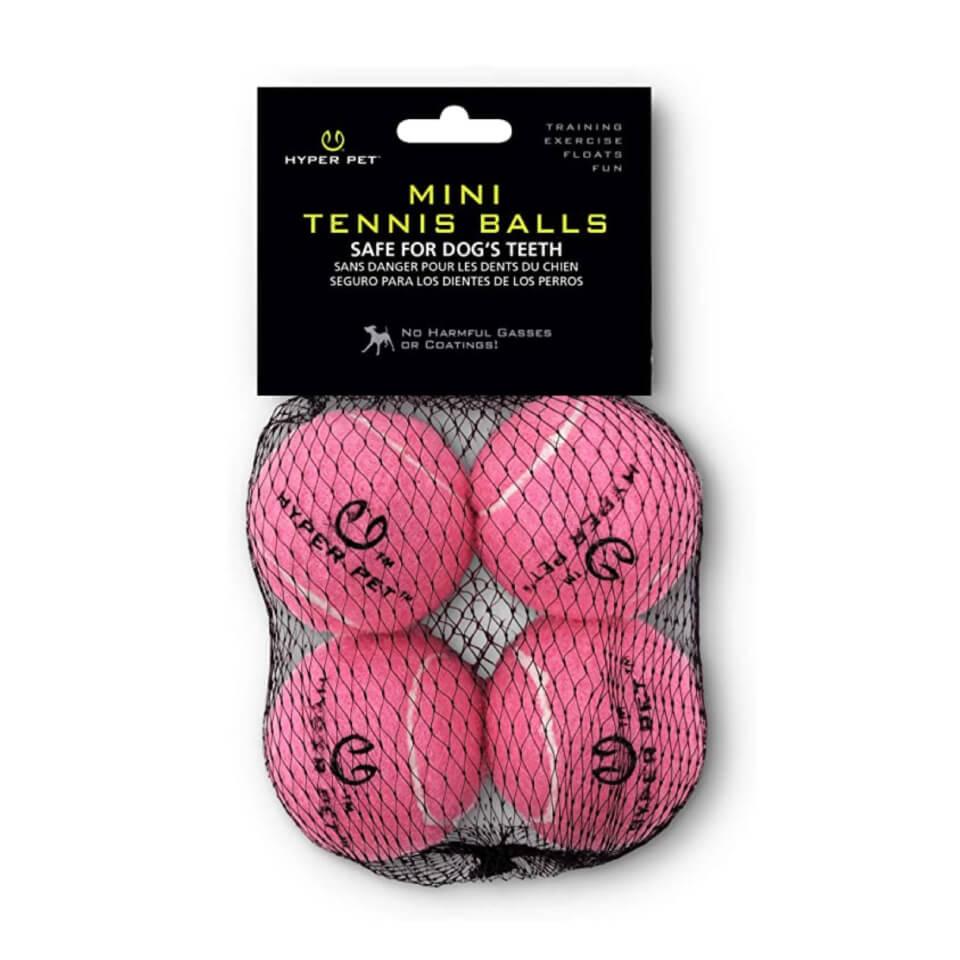 HYPER PET Mini pelotas de tenis para perro (4 unidades) - Rosadas