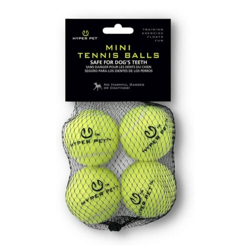 HYPER PET Mini pelotas de tenis para perros (4 unidades) - Verdes