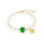 Pulsera Perlas y Esmeralda, Alloy