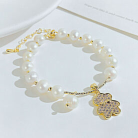 Pulsera Osito y Perlas, Alloy - Imagen 4