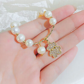 Pulsera Osito y Perlas, Alloy - Imagen 5