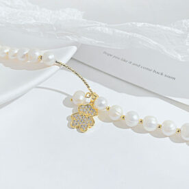 Pulsera Osito y Perlas, Alloy - Imagen 3