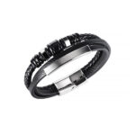 Brazalete Cuero Apolo, Acero