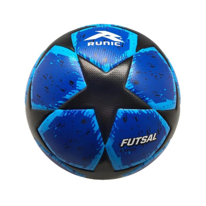 Runic Balón Futsal #4 cuero sintético laminado - Negro/Azul