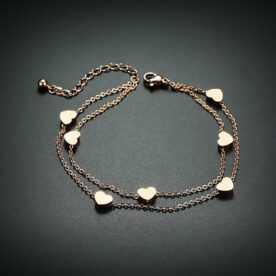 Pulsera Doble Corazones Acero - Imagen 2